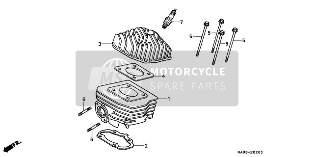 Honda SK50M 1994 Cilindro/Cabeza de cilindro para un 1994 Honda SK50M